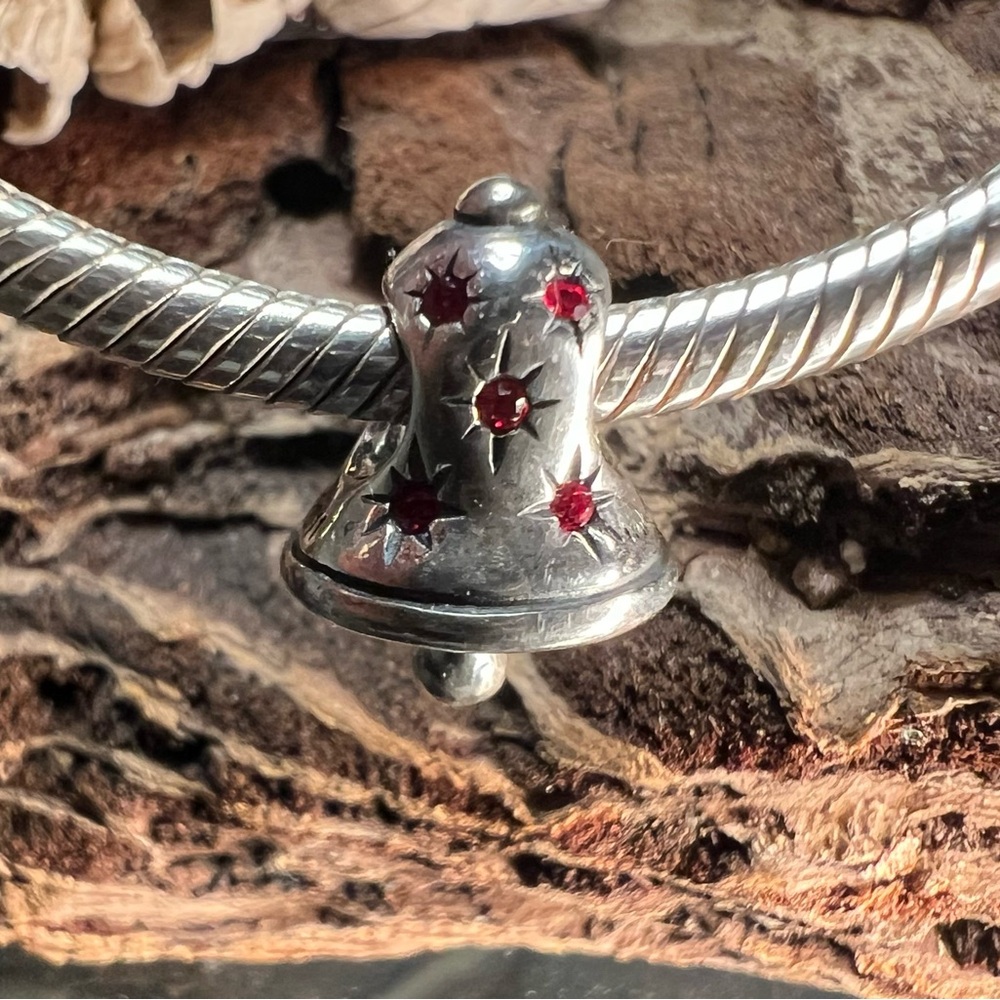 Authentic Chamilia Bell 2011 Limited Edition Red Swarovski Crystal Charm
